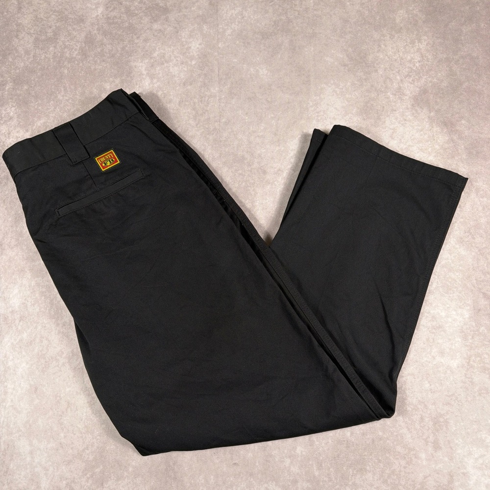 County FB Twill Chino Work Pants Relaxed Fit 40X32 Black Chicano Streetwear